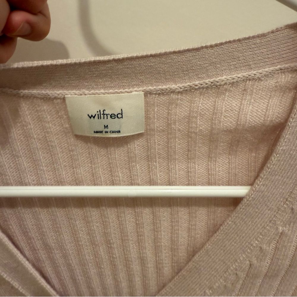 Aritzia Ribbed Pink Cardigan - Picture 4 of 4